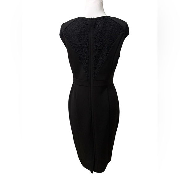 Adrianna Papell Black Cap Sleeve Jewel Neck Party Dress - Picture 4 of 9